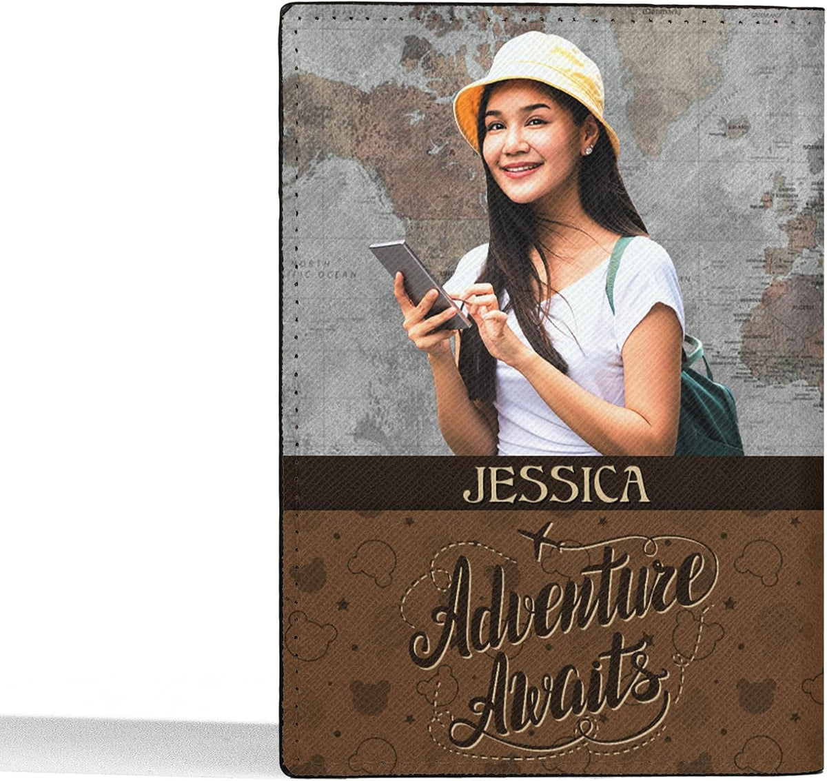 Personalized Name with Custom Woman Leather Passport Wallet Fun Unique Gift for Traveler Custom Travel Accessory Passport Holder Gift for Girl Traveling Lover 75
