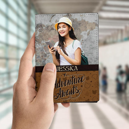 Personalized Name with Custom Woman Leather Passport Wallet Fun Unique Gift for Traveler Custom Travel Accessory Passport Holder Gift for Girl Traveling Lover 75