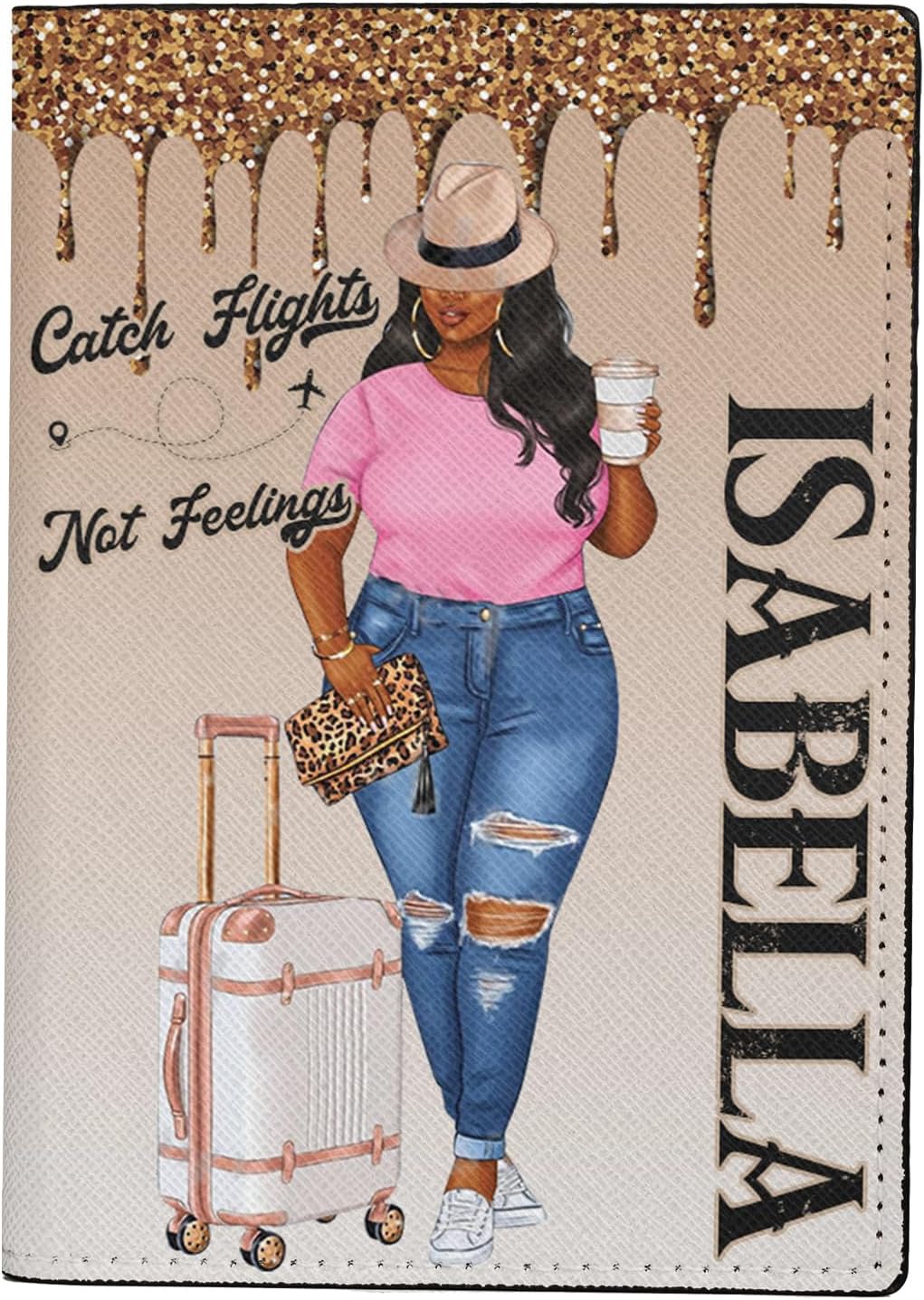Personalized Name with Custom Woman Leather Passport Wallet Fun Unique Gift for Traveler Custom Travel Accessory Passport Holder Gift for Girl Traveling Lover 75