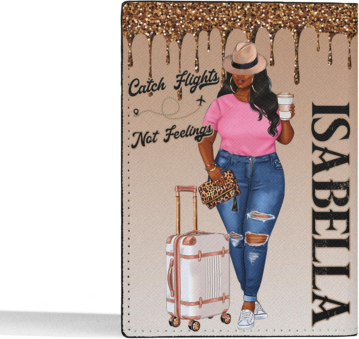 Personalized Name with Custom Woman Leather Passport Wallet Fun Unique Gift for Traveler Custom Travel Accessory Passport Holder Gift for Girl Traveling Lover 75