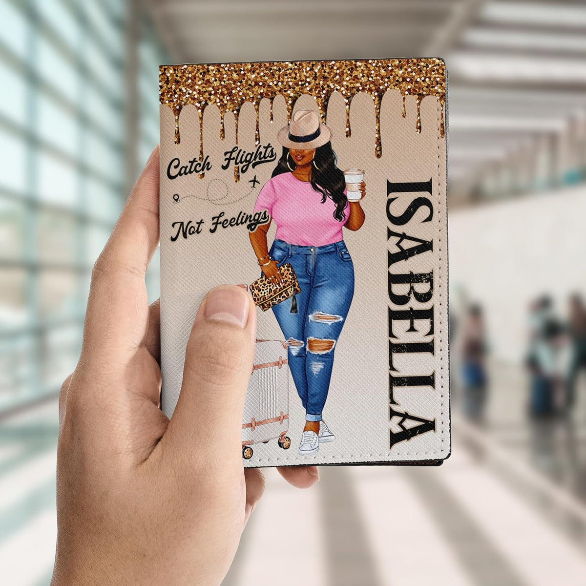 Personalized Name with Custom Woman Leather Passport Wallet Fun Unique Gift for Traveler Custom Travel Accessory Passport Holder Gift for Girl Traveling Lover 75