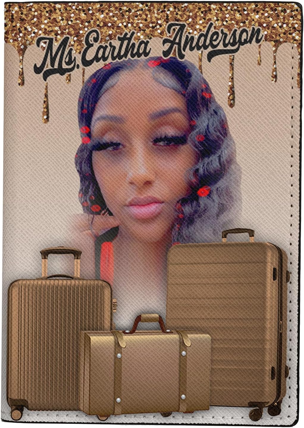 Personalized Name with Custom Woman Leather Passport Wallet Fun Unique Gift for Traveler Custom Travel Accessory Passport Holder Gift for Girl Traveling Lover 75