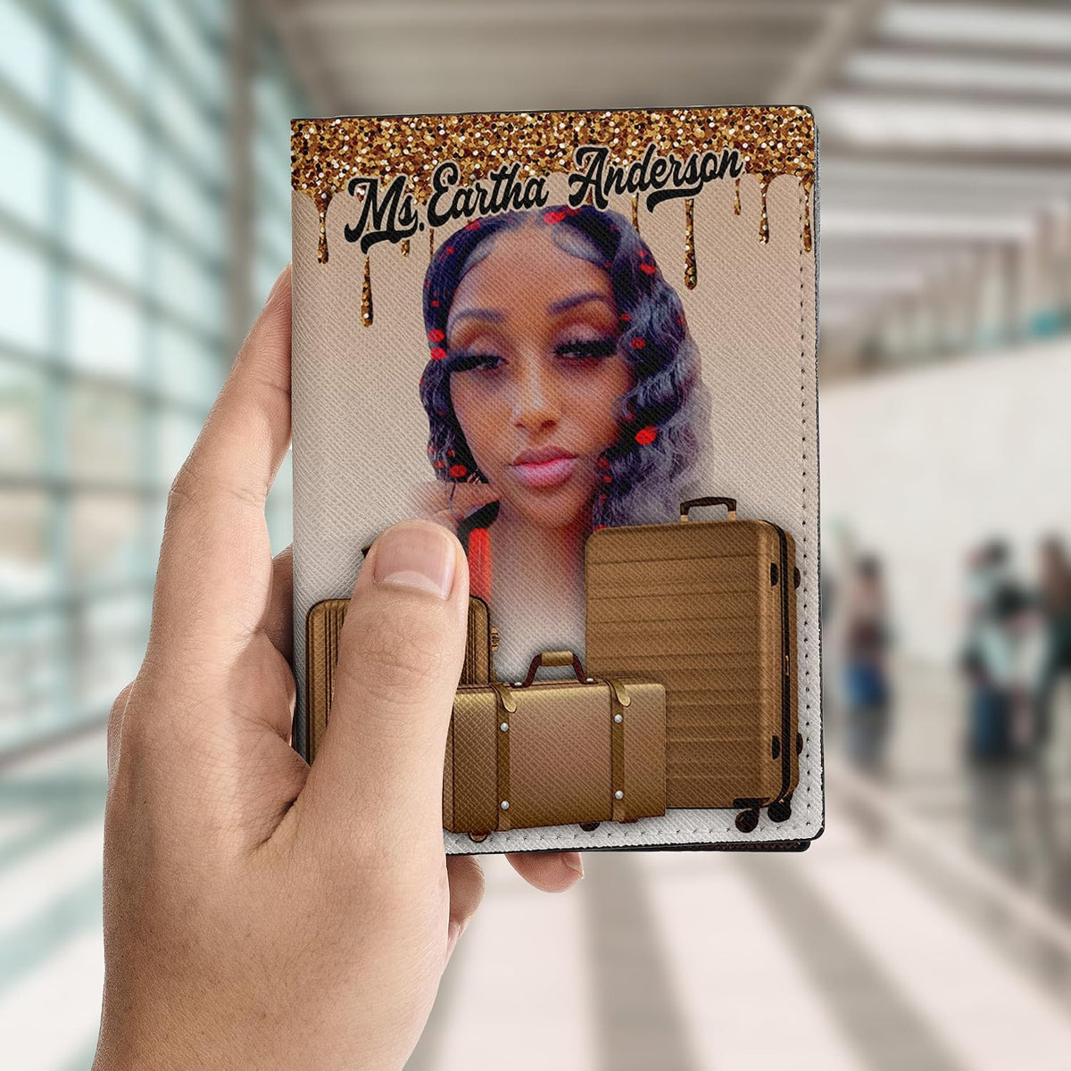 Personalized Name with Custom Woman Leather Passport Wallet Fun Unique Gift for Traveler Custom Travel Accessory Passport Holder Gift for Girl Traveling Lover 75