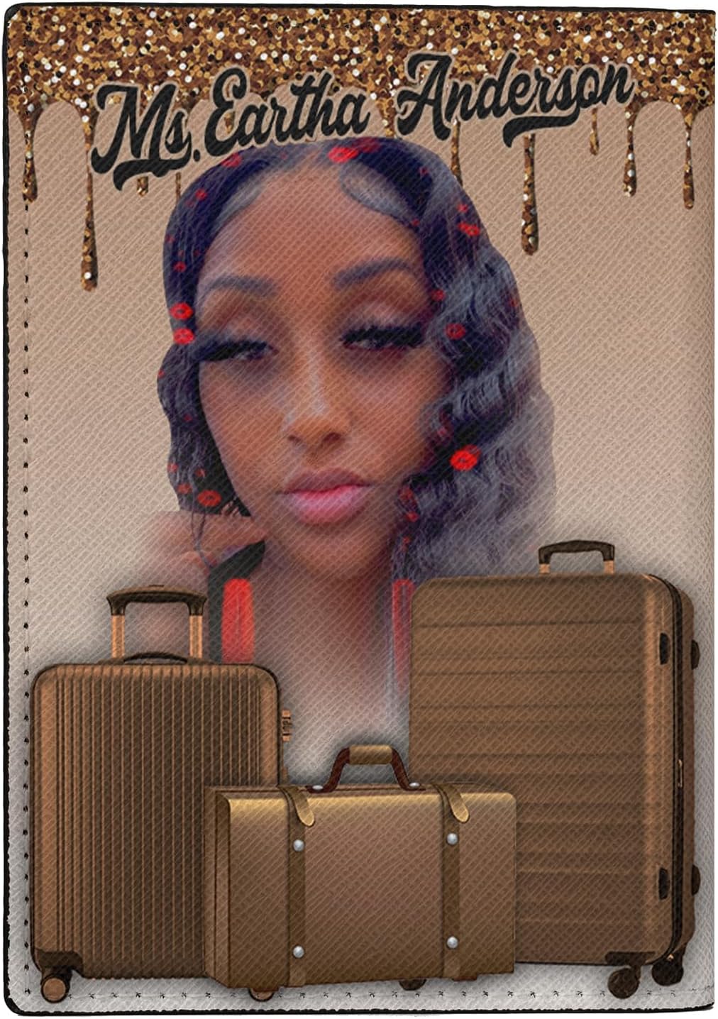Personalized Name with Custom Woman Leather Passport Wallet Fun Unique Gift for Traveler Custom Travel Accessory Passport Holder Gift for Girl Traveling Lover 75