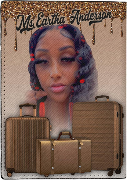 Personalized Name with Custom Woman Leather Passport Wallet Fun Unique Gift for Traveler Custom Travel Accessory Passport Holder Gift for Girl Traveling Lover 75