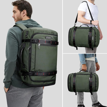 Travel Backpack for Men 35L TSA Friendly Flight Approved | Nylon Laptop Backpack Multi-pocket Fits 16 Inch, Carry-on Luggage, Shoe Compartment, For Business Trip, Vacation, B718 Black