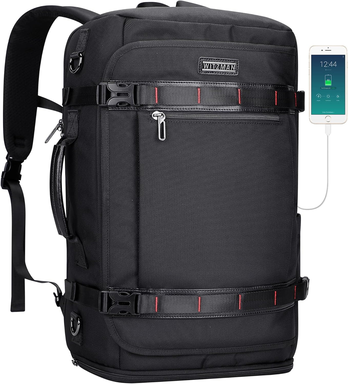 Travel Backpack for Men 35L TSA Friendly Flight Approved | Nylon Laptop Backpack Multi-pocket Fits 16 Inch, Carry-on Luggage, Shoe Compartment, For Business Trip, Vacation, B718 Black