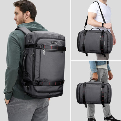 Travel Backpack for Men 35L TSA Friendly Flight Approved | Nylon Laptop Backpack Multi-pocket Fits 16 Inch, Carry-on Luggage, Shoe Compartment, For Business Trip, Vacation, B718 Black