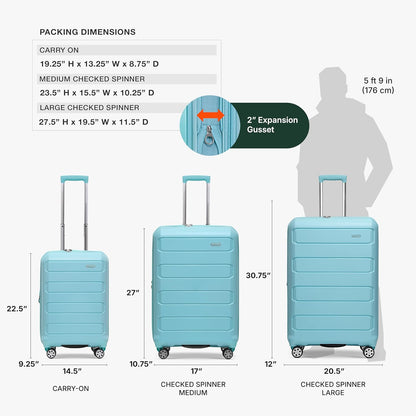 Pagosa Hardshell Expandable Luggage with Spinner Wheels, Black, 22-Inch Carry-on