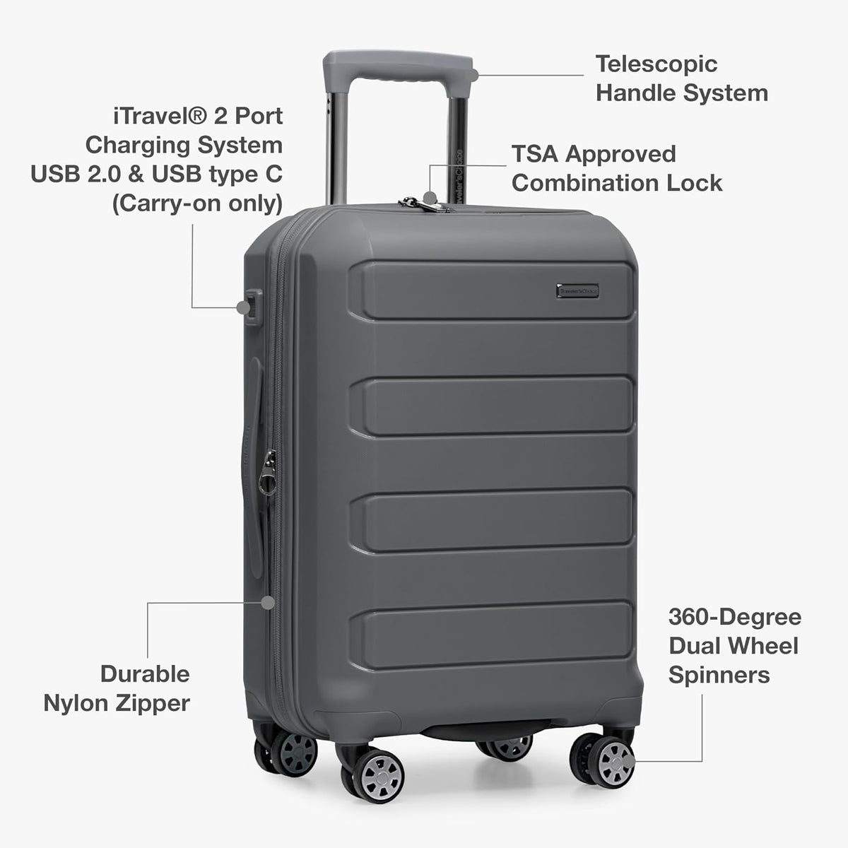 Pagosa Hardshell Expandable Luggage with Spinner Wheels, Black, 22-Inch Carry-on