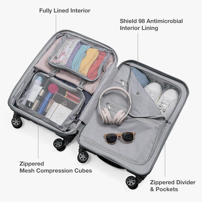 Pagosa Hardshell Expandable Luggage with Spinner Wheels, Black, 22-Inch Carry-on