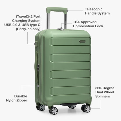 Pagosa Hardshell Expandable Luggage with Spinner Wheels, Black, 22-Inch Carry-on