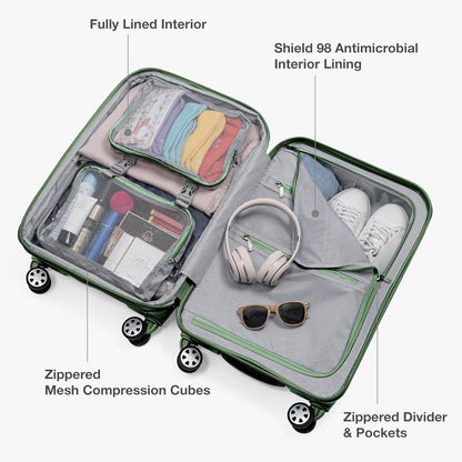 Pagosa Hardshell Expandable Luggage with Spinner Wheels, Black, 22-Inch Carry-on