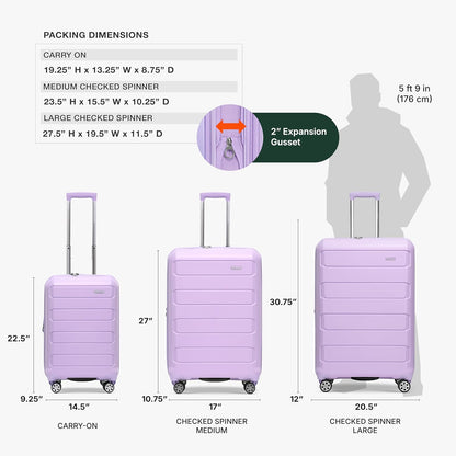 Pagosa Hardshell Expandable Luggage with Spinner Wheels, Black, 22-Inch Carry-on