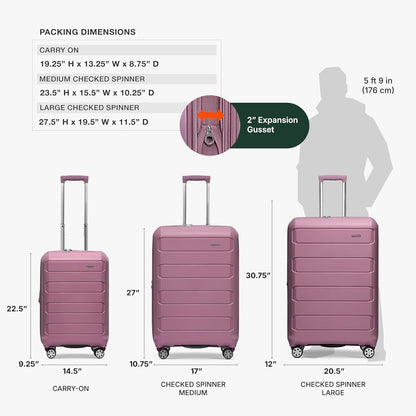 Pagosa Hardshell Expandable Luggage with Spinner Wheels, Black, 22-Inch Carry-on