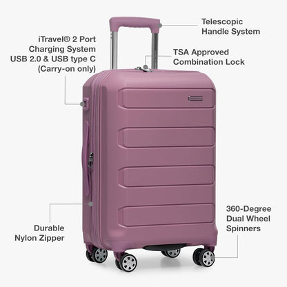 Pagosa Hardshell Expandable Luggage with Spinner Wheels, Black, 22-Inch Carry-on