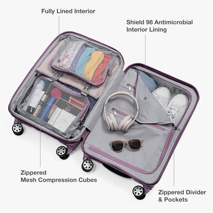 Pagosa Hardshell Expandable Luggage with Spinner Wheels, Black, 22-Inch Carry-on
