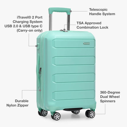 Pagosa Hardshell Expandable Luggage with Spinner Wheels, Black, 22-Inch Carry-on