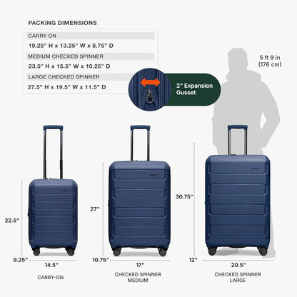 Pagosa Hardshell Expandable Luggage with Spinner Wheels, Black, 22-Inch Carry-on