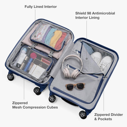 Pagosa Hardshell Expandable Luggage with Spinner Wheels, Black, 22-Inch Carry-on