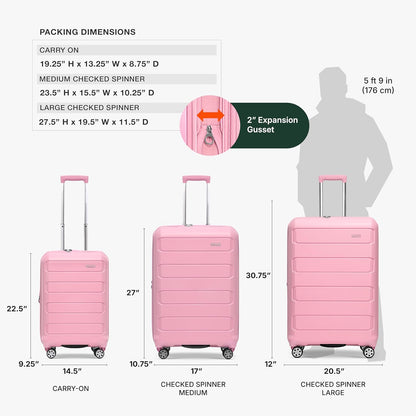 Pagosa Hardshell Expandable Luggage with Spinner Wheels, Black, 22-Inch Carry-on