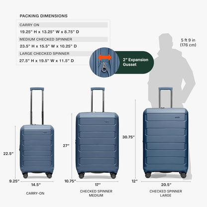 Pagosa Hardshell Expandable Luggage with Spinner Wheels, Black, 22-Inch Carry-on