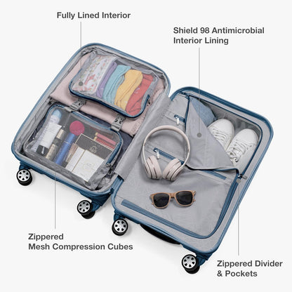 Pagosa Hardshell Expandable Luggage with Spinner Wheels, Black, 22-Inch Carry-on