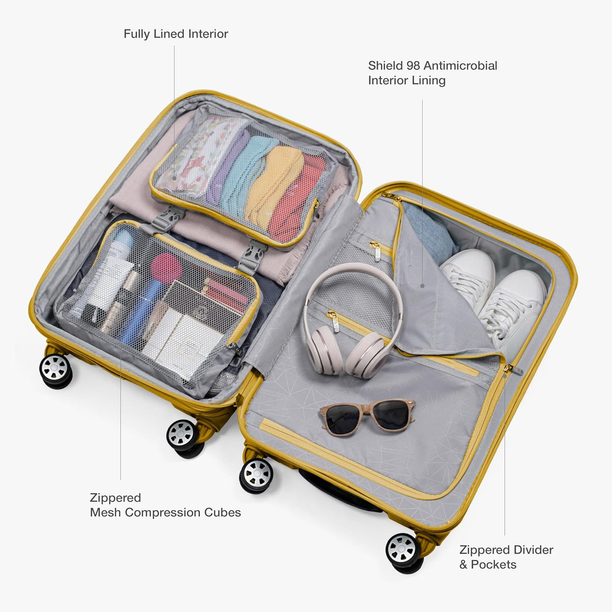Pagosa Hardshell Expandable Luggage with Spinner Wheels, Black, 22-Inch Carry-on