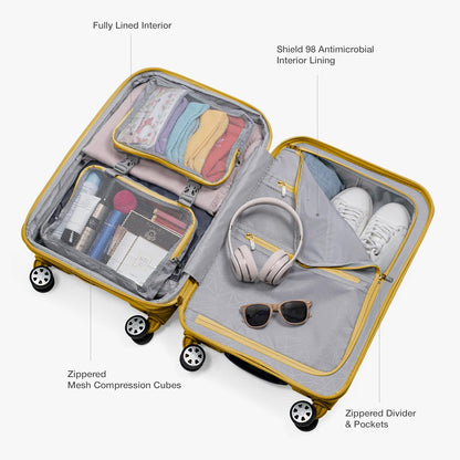 Pagosa Hardshell Expandable Luggage with Spinner Wheels, Black, 22-Inch Carry-on
