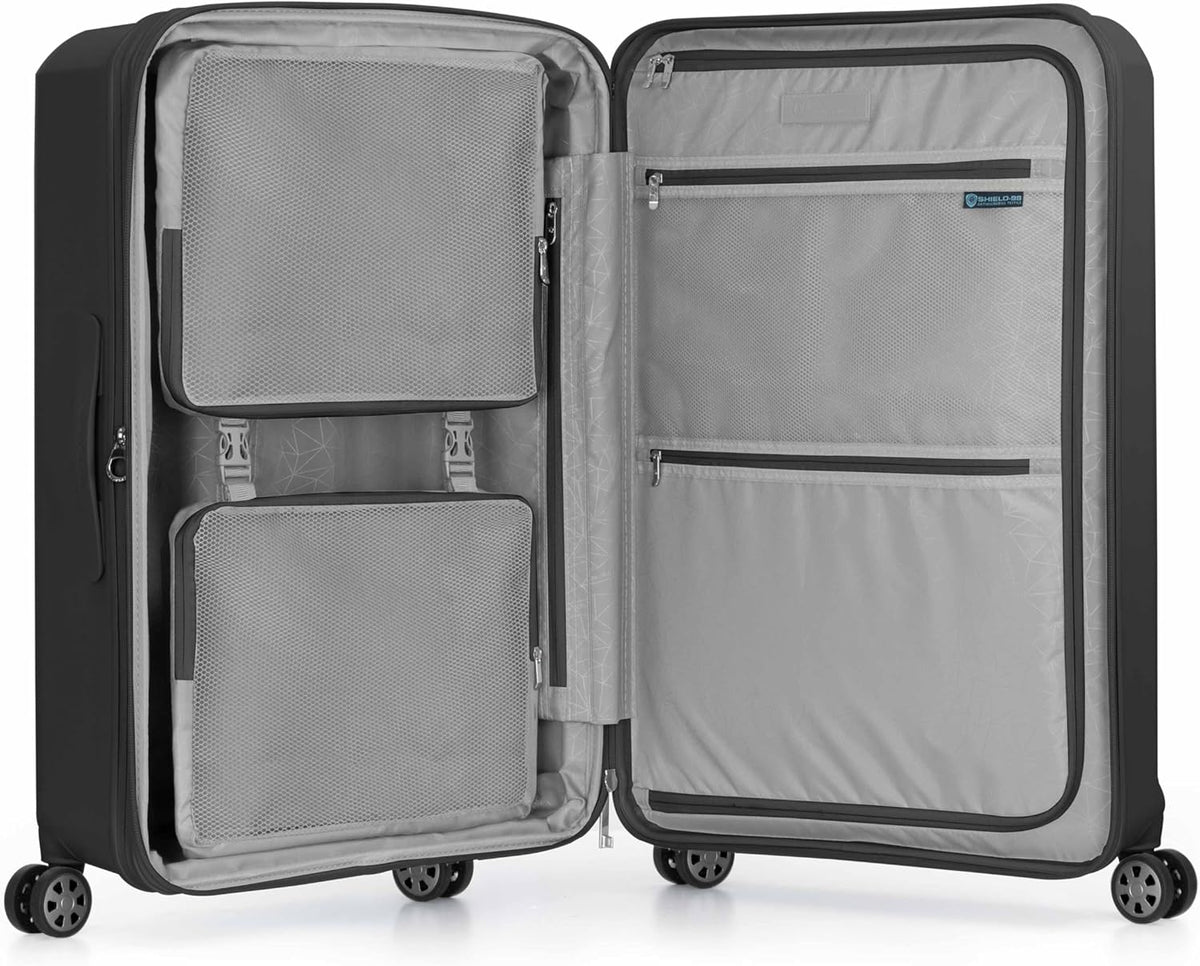 Pagosa Hardshell Expandable Luggage with Spinner Wheels, Black, 22-Inch Carry-on