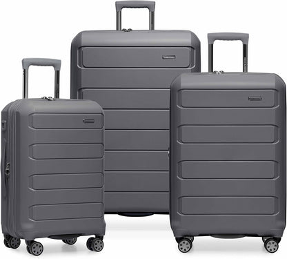 Pagosa Hardshell Expandable Luggage with Spinner Wheels, Black, 22-Inch Carry-on