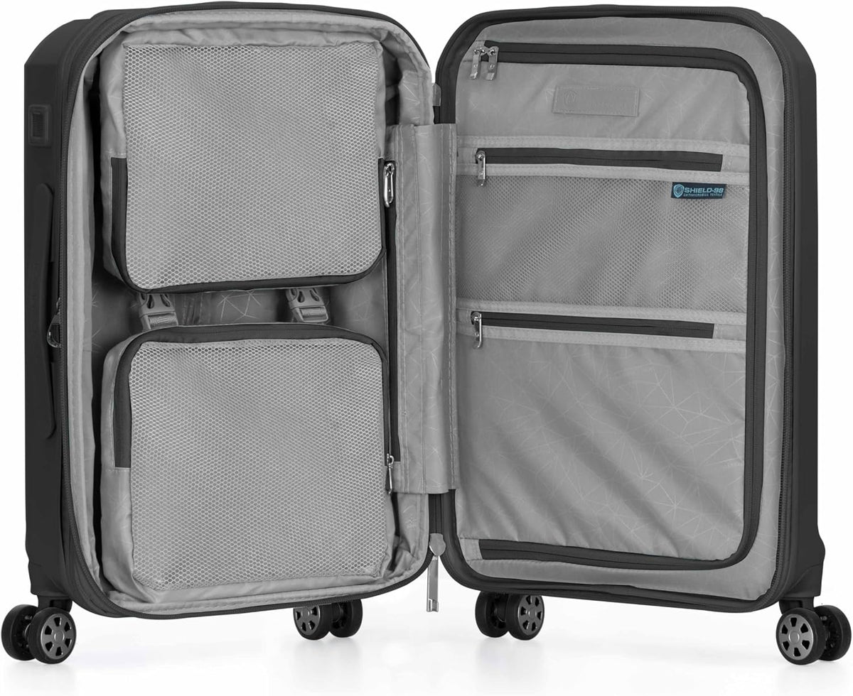Pagosa Hardshell Expandable Luggage with Spinner Wheels, Black, 22-Inch Carry-on