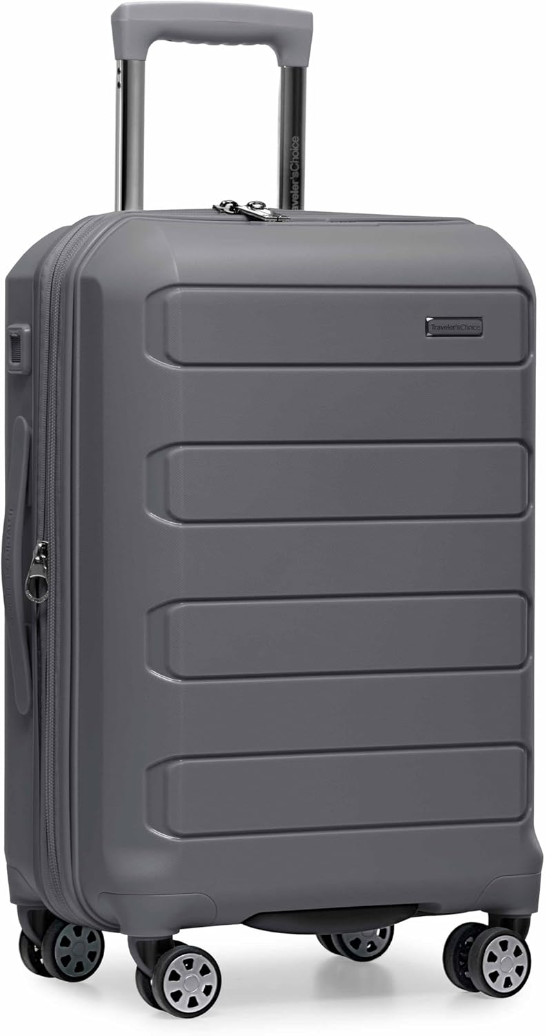 Pagosa Hardshell Expandable Luggage with Spinner Wheels, Black, 22-Inch Carry-on