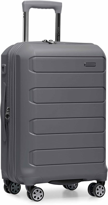 Pagosa Hardshell Expandable Luggage with Spinner Wheels, Black, 22-Inch Carry-on