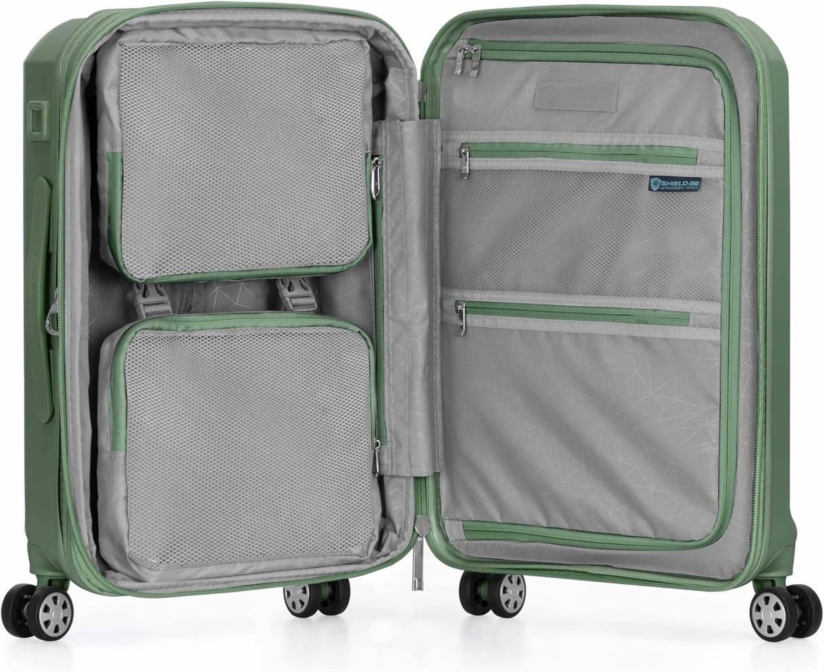 Pagosa Hardshell Expandable Luggage with Spinner Wheels, Black, 22-Inch Carry-on