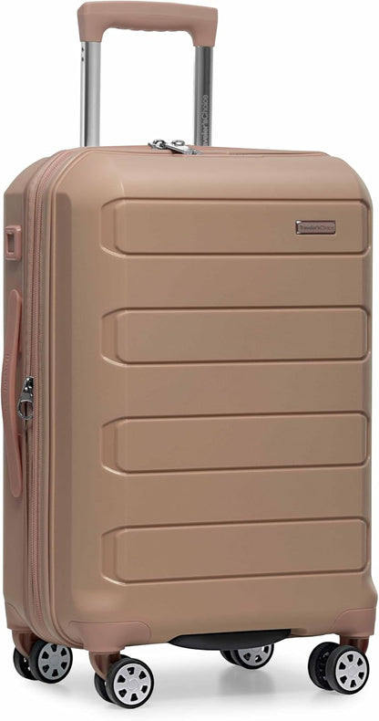 Pagosa Hardshell Expandable Luggage with Spinner Wheels, Black, 22-Inch Carry-on