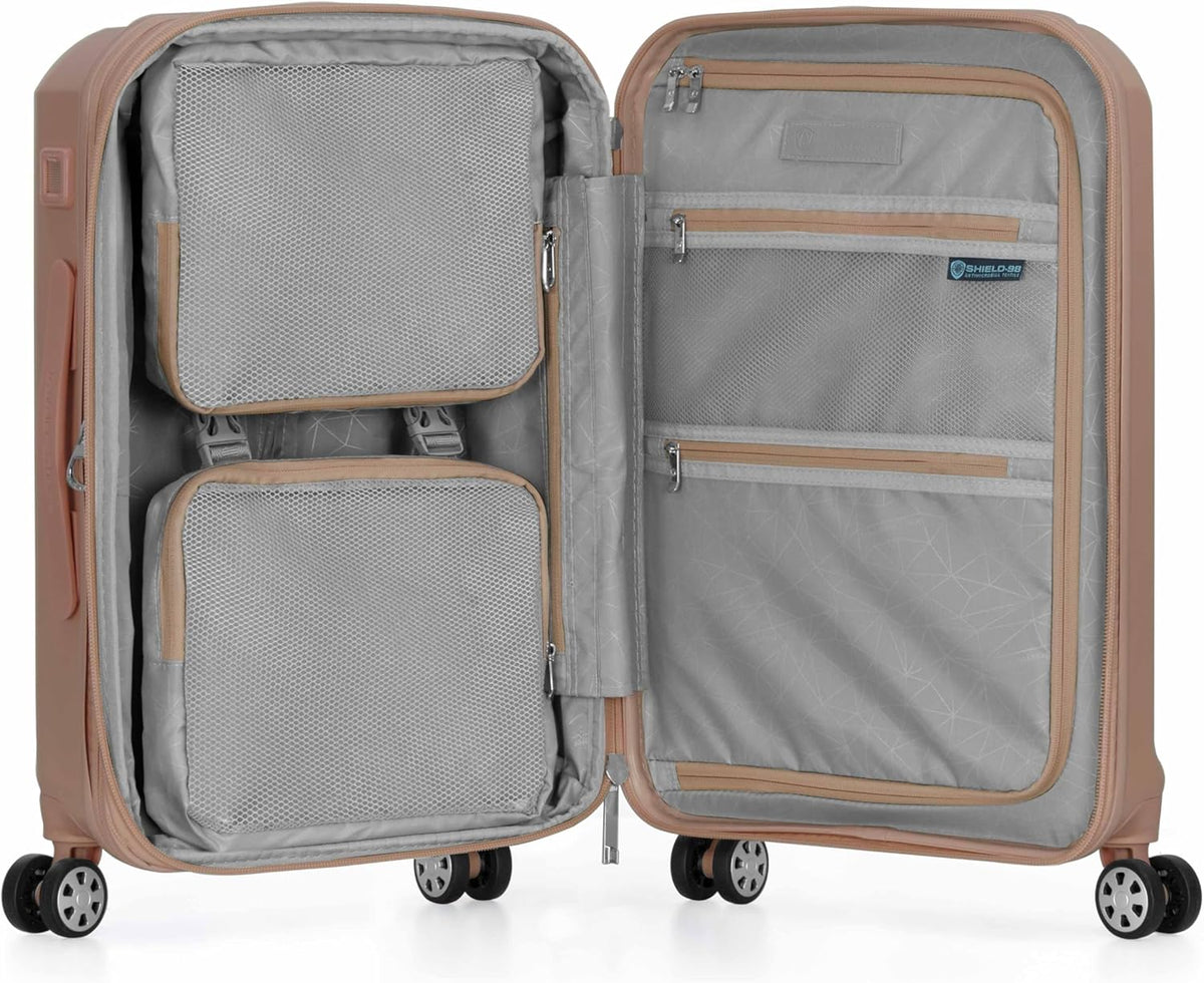 Pagosa Hardshell Expandable Luggage with Spinner Wheels, Black, 22-Inch Carry-on