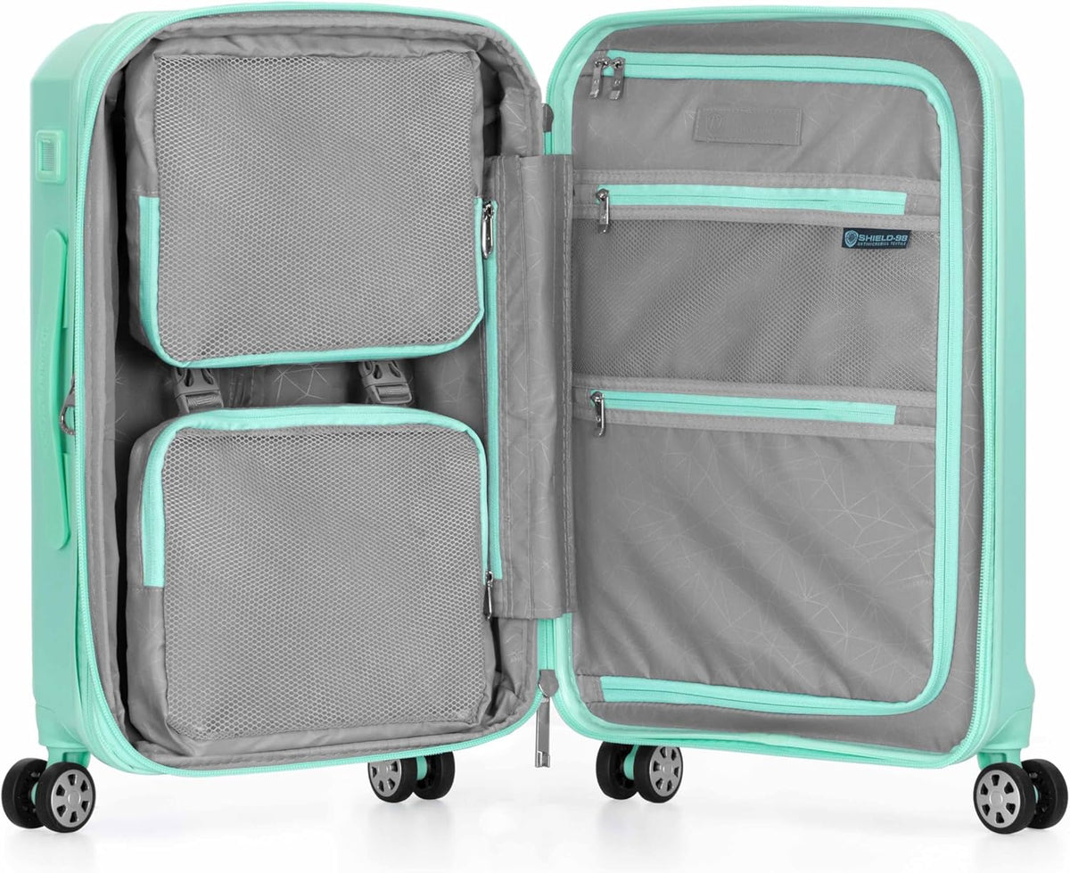 Pagosa Hardshell Expandable Luggage with Spinner Wheels, Black, 22-Inch Carry-on