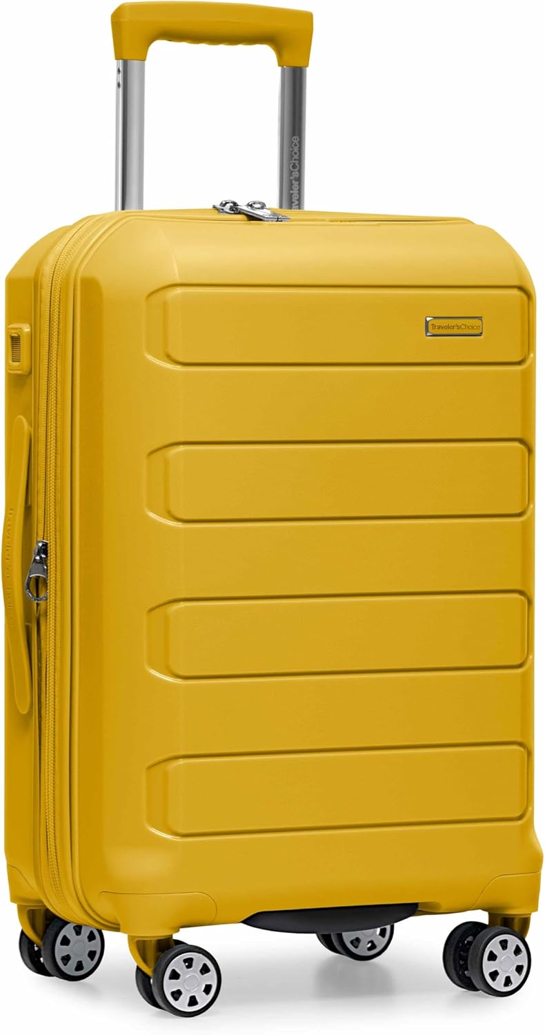 Pagosa Hardshell Expandable Luggage with Spinner Wheels, Black, 22-Inch Carry-on