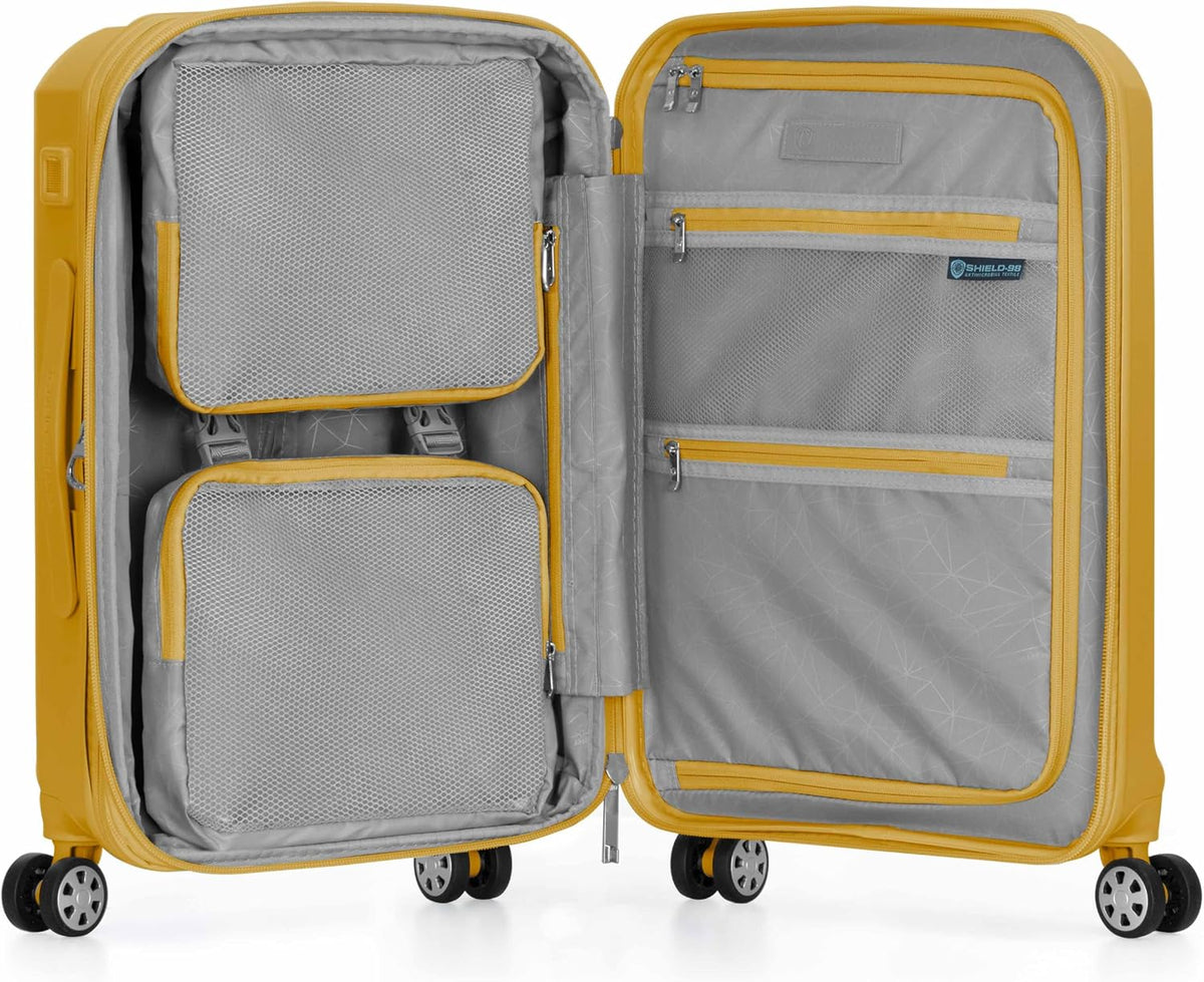 Pagosa Hardshell Expandable Luggage with Spinner Wheels, Black, 22-Inch Carry-on