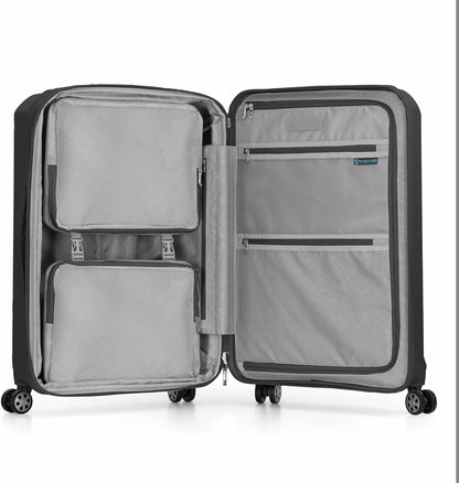 Pagosa Hardshell Expandable Luggage with Spinner Wheels, Black, 22-Inch Carry-on