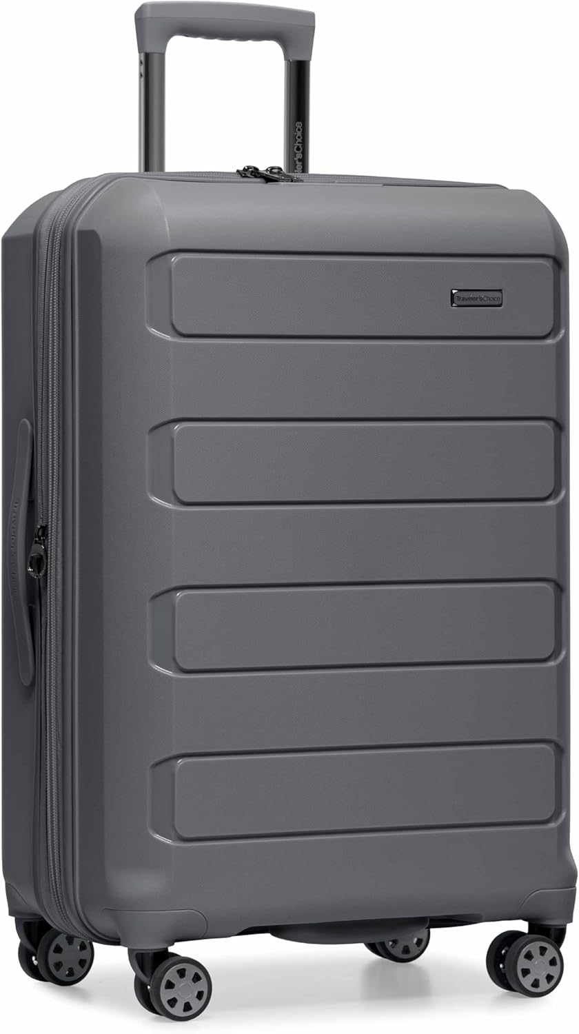 Pagosa Hardshell Expandable Luggage with Spinner Wheels, Black, 22-Inch Carry-on