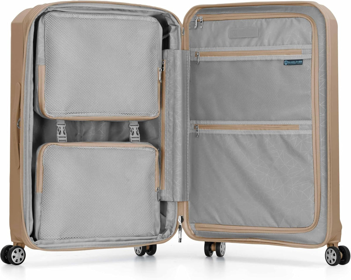 Pagosa Hardshell Expandable Luggage with Spinner Wheels, Black, 22-Inch Carry-on
