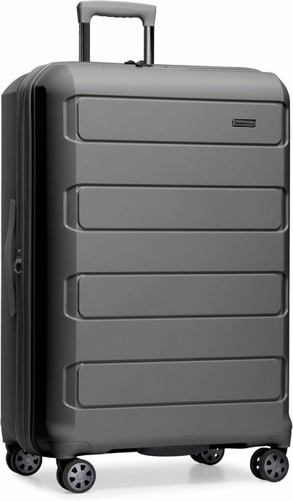 Pagosa Hardshell Expandable Luggage with Spinner Wheels, Black, 22-Inch Carry-on
