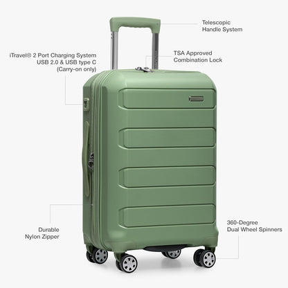 Pagosa Hardshell Expandable Luggage with Spinner Wheels, Black, 22-Inch Carry-on