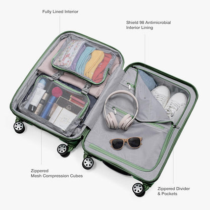 Pagosa Hardshell Expandable Luggage with Spinner Wheels, Black, 22-Inch Carry-on