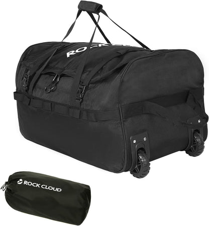 Foldable Wheeled Duffel Bag with Widened Wheels 85L Rolling Duffle Bag Packable 26 inch for Travel Camping Sports