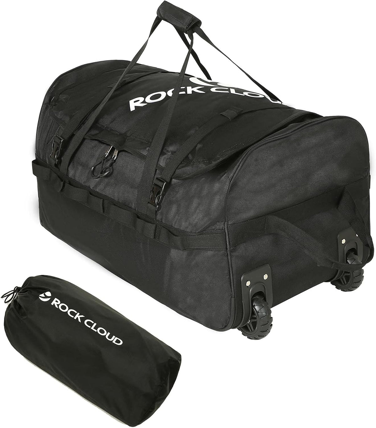 Foldable Wheeled Duffel Bag with Widened Wheels 85L Rolling Duffle Bag Packable 26 inch for Travel Camping Sports