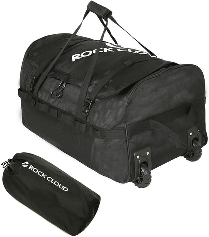 Foldable Wheeled Duffel Bag with Widened Wheels 85L Rolling Duffle Bag Packable 26 inch for Travel Camping Sports