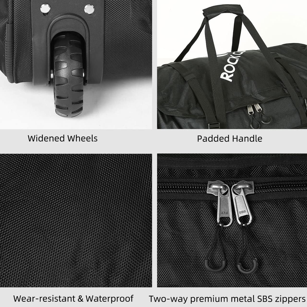 Foldable Wheeled Duffel Bag with Widened Wheels 85L Rolling Duffle Bag Packable 26 inch for Travel Camping Sports